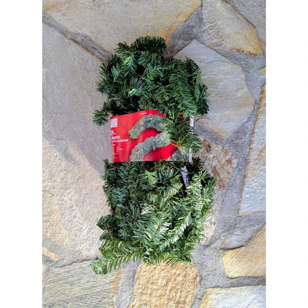 Home Holiday Accents 18ft Kingston Fir Pre-Lit Artificial Christmas Garland NIP